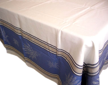 French Jacquard tablecloth, Teflon (Senanques. Raw-Blue) - Click Image to Close
